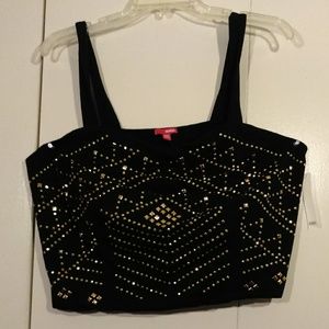 Sexy Black and Gold Crop Top